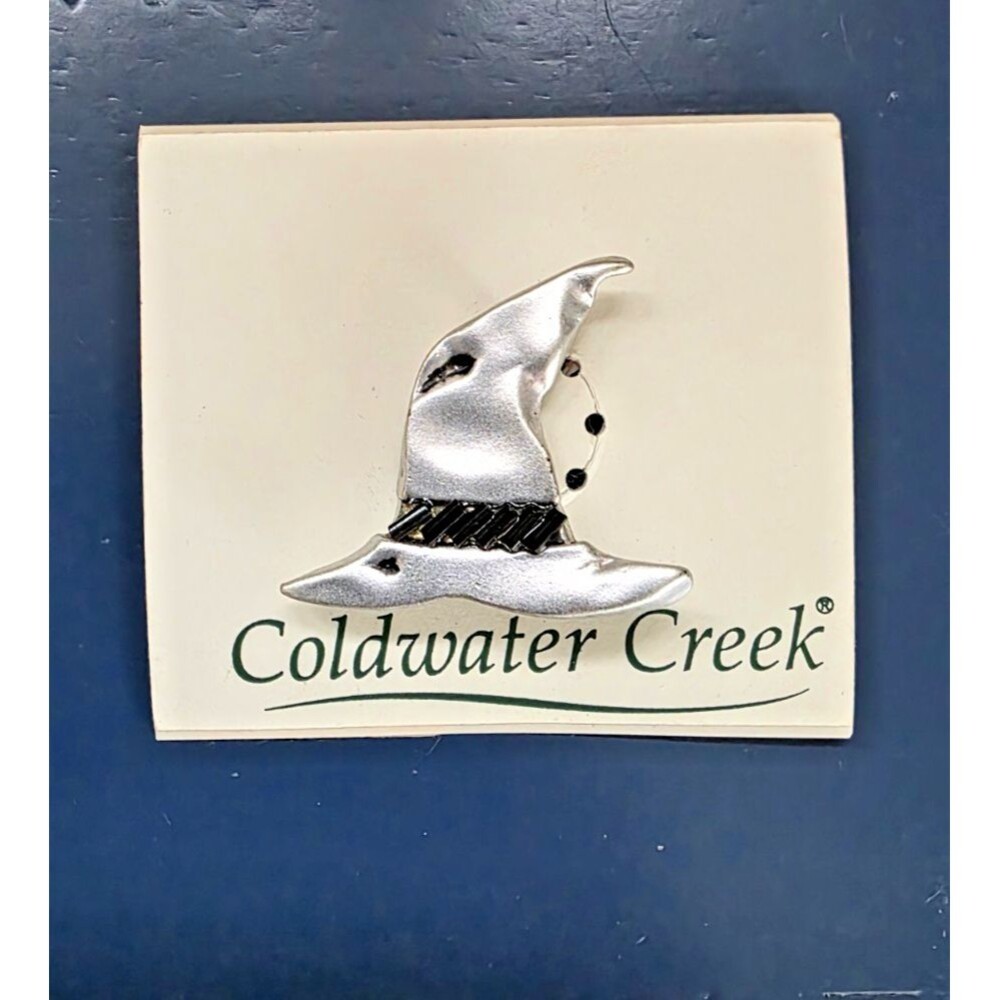 Coldwater Creek Silver Pin  Witches Hat New w tags